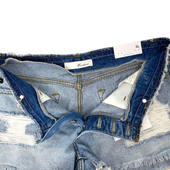 NEW KANCAN Orion Low Rise Button Down Shorts Size XL raw hem cut off - Picture 9 of 12